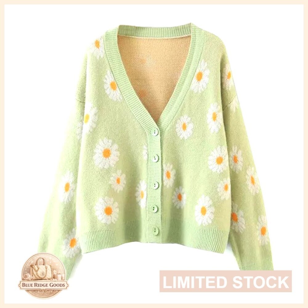 Long Sleeve Cardigan Sweater, V Neck Button Outwear, Soft Knit Fabric
